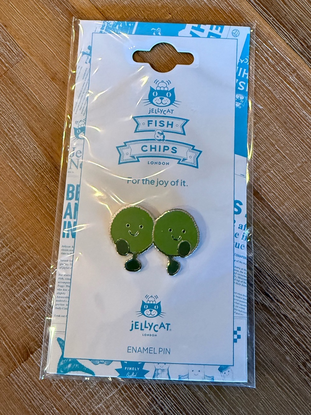 NWT Jellycat Mushy Pea Enamel Pin